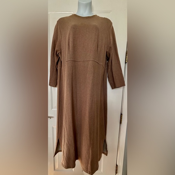 J. Jill Long Sleeve Brown Dress 3X - Picture 3 of 7